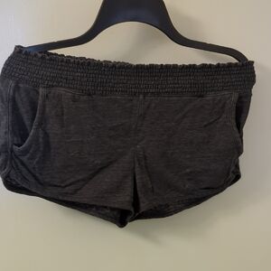 Charcoal Elastic Waist Short Pajama Shorts